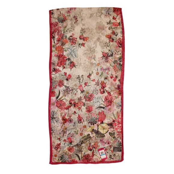 Vince Camuto  Silk Metallic Floral 72" x 18" Oblong Scarf #VC3032 - Picture 1 of 2